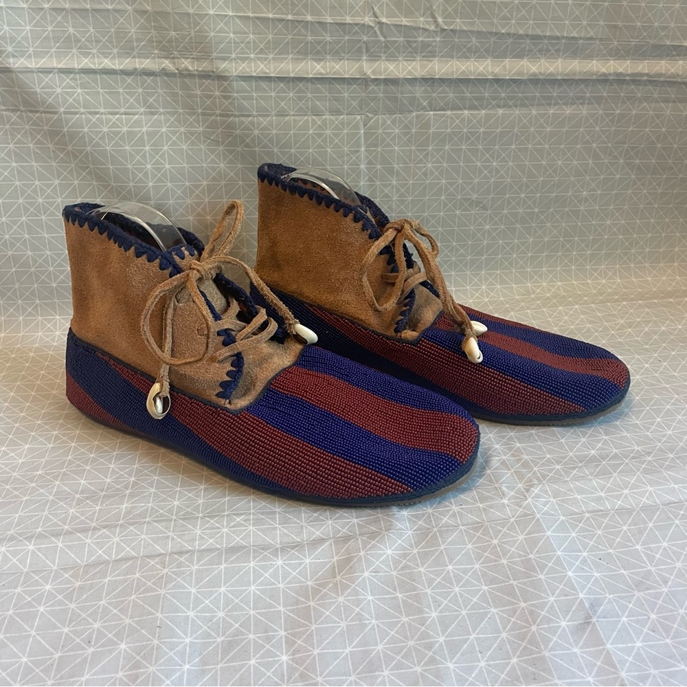 Figue‎ Wolf Suede Hand Beaded Lace-Up Moccasin Flats 11